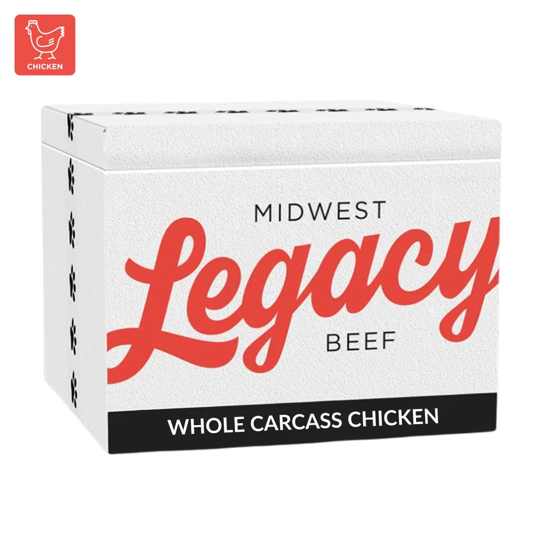 Whole Carcass Chicken Raw Dog Food, 25 lb Pack with Five 5 lb Sleeves for Protein Rotation