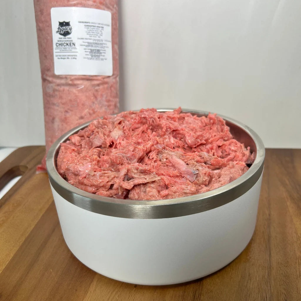 Whole Carcass Chicken Raw Dog Food, 25 lb Pack with Five 5 lb Sleeves for Protein Rotation