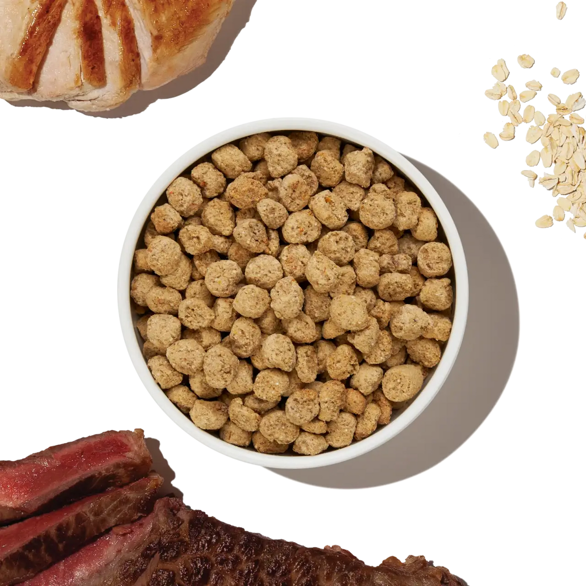 Whole Grain Turkey and Chicken Dry Dog Food Clusters, Minimally Processed for Simple Meal Serving