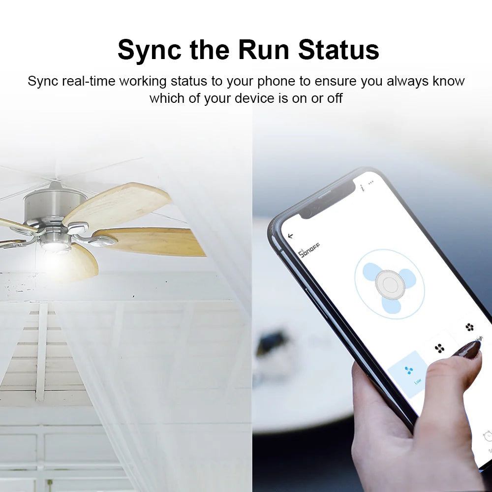 Wi-Fi Ceiling Fan and Light Controller for Existing Systems with App Scheduling and Three Fan Speeds