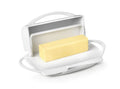 Wide Butter Dish, White