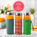 Wide Mouth Glass Water Bottles in a 16 oz Four-Pack