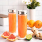 Wide Mouth Glass Water Bottles in a 16 oz Four-Pack