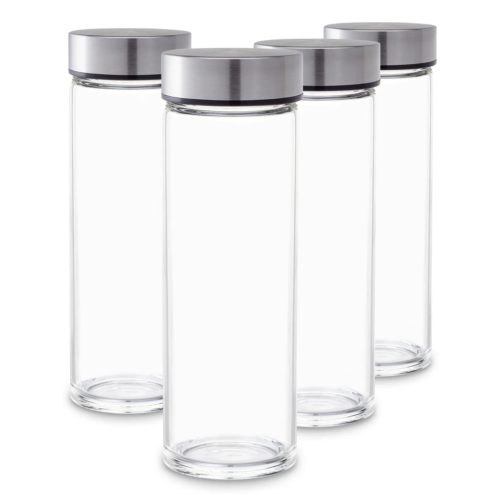 Wide Mouth Glass Water Bottles in a 16 oz Four-Pack