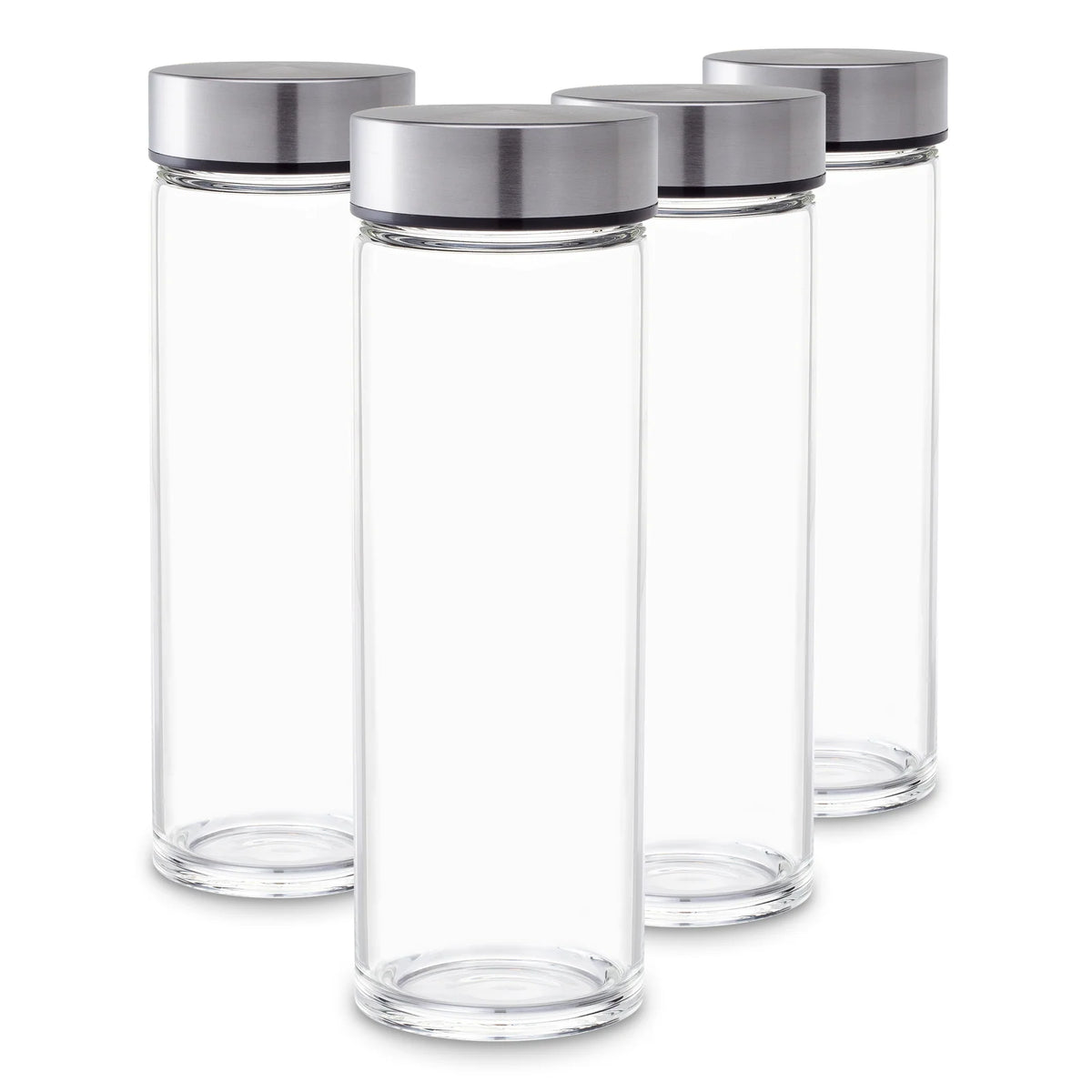 Wide Mouth Glass Water Bottles in a 16 oz Four-Pack
