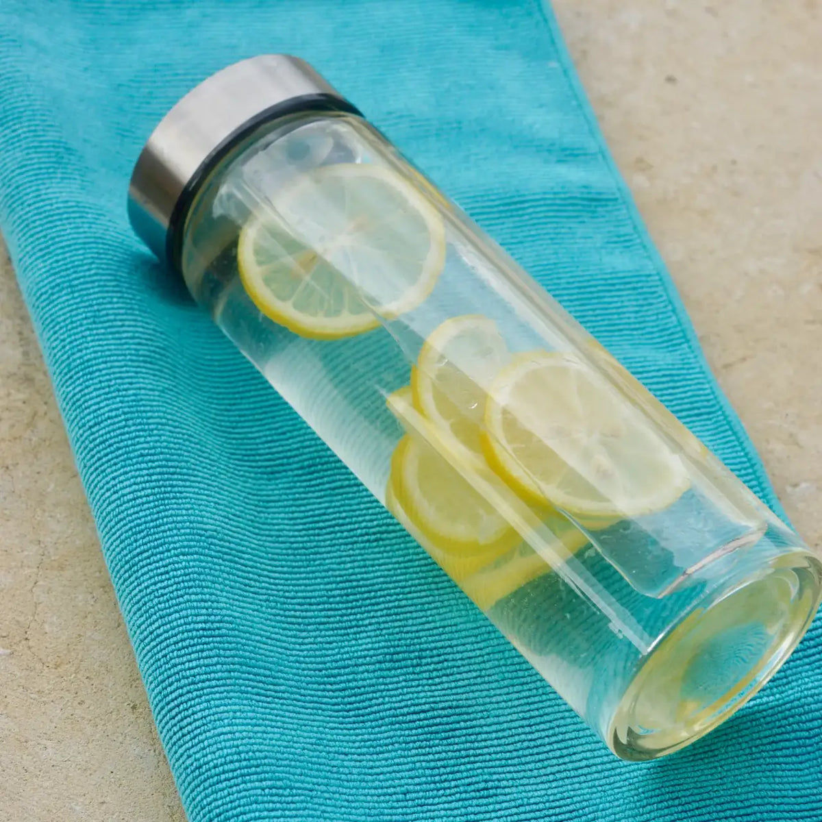 Wide Mouth Glass Water Bottles in a 16 oz Four-Pack