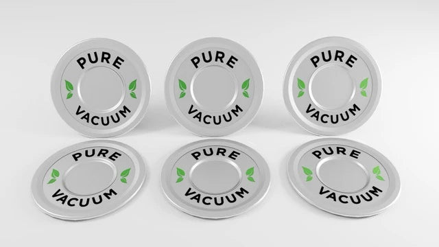 Wide Mouth Mason Jar Vacuum Lids, Reusable Stainless Steel 6-Pack, Wide Mouth - Plain Lid