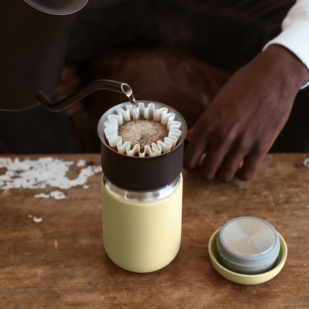 Wide Mouth Travel Coffee Mug with a Ceramic Interior for Comfortable Sipping at Your Desk or Studio