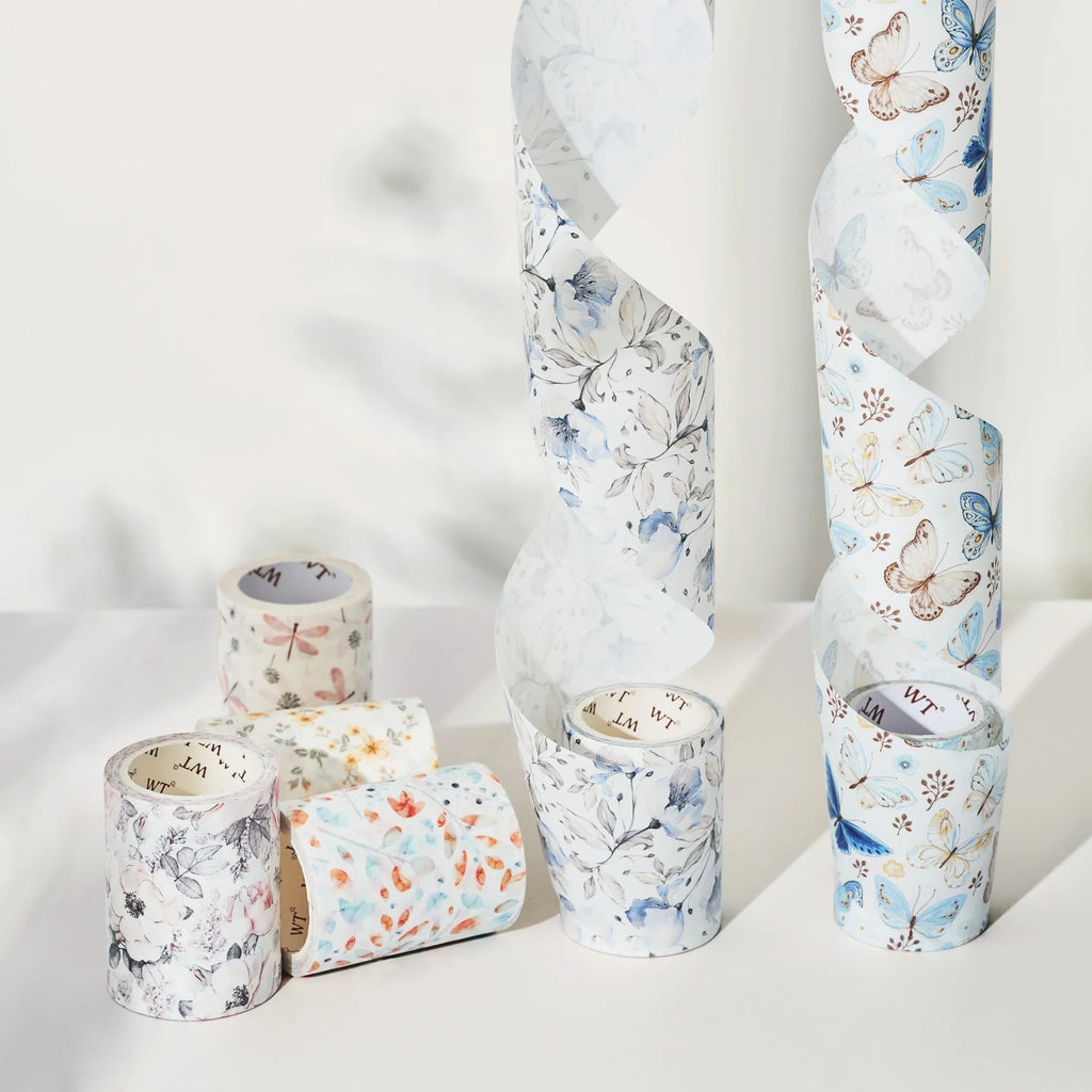 Wide Washi Tape in Azalea Bloom Floral Design, 60 mm x 5 m