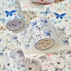 Wide Washi Tape in Azalea Bloom Floral Design, 60 mm x 5 m