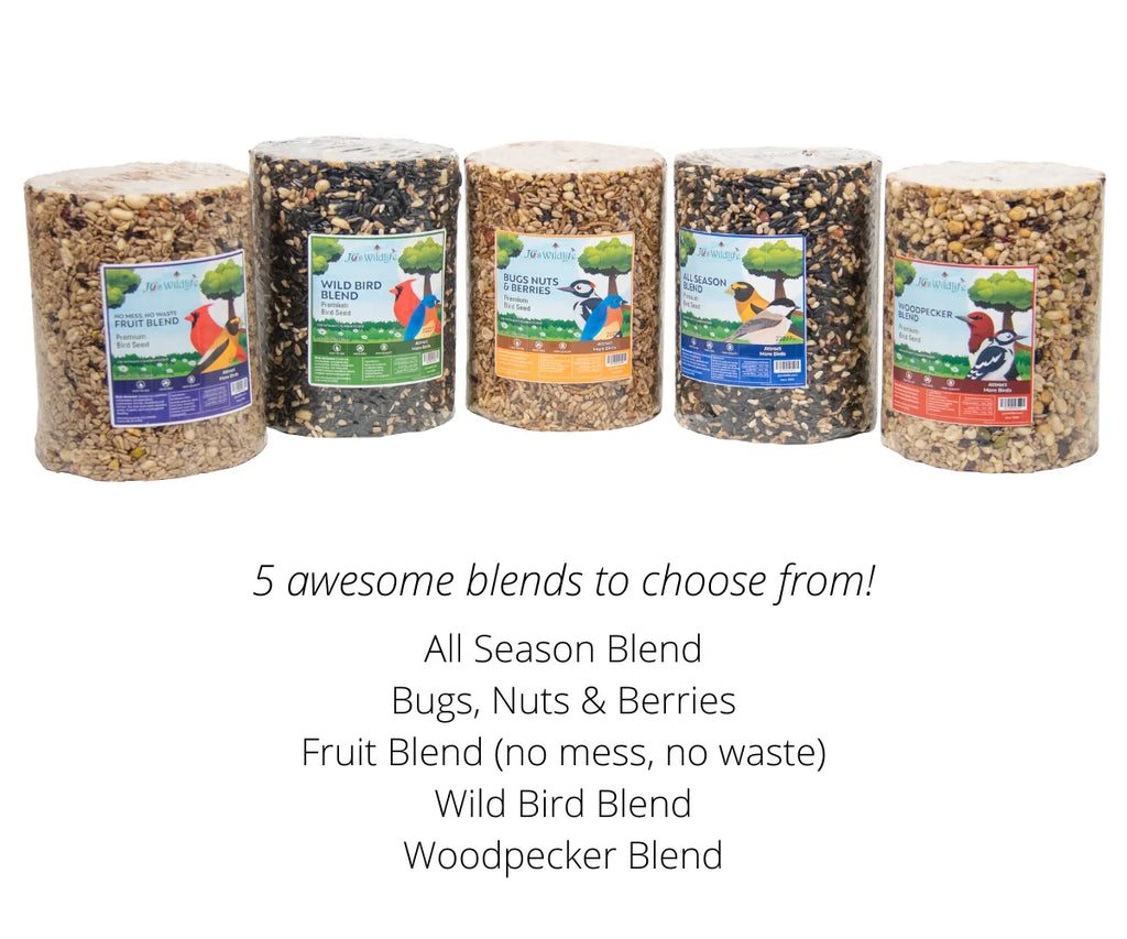 Wild Bird Seed Cylinder for Backyard Feeding, All-Season Fruit and Suet Blend, 4.5 lb per Cylinder