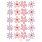 Wildflower Wall Decals in Dusty Pink and Lilac, Removable Reusable Floral Decor with Sample, Midi, and Maxi Packs