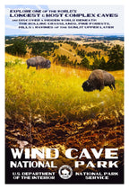 Wind Cave National Park Poster in 1930s WPA Style, 13 x 19 Inches