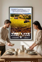 Wind Cave National Park Poster in 1930s WPA Style, 13 x 19 Inches