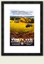 Wind Cave National Park Poster in 1930s WPA Style, 13 x 19 Inches