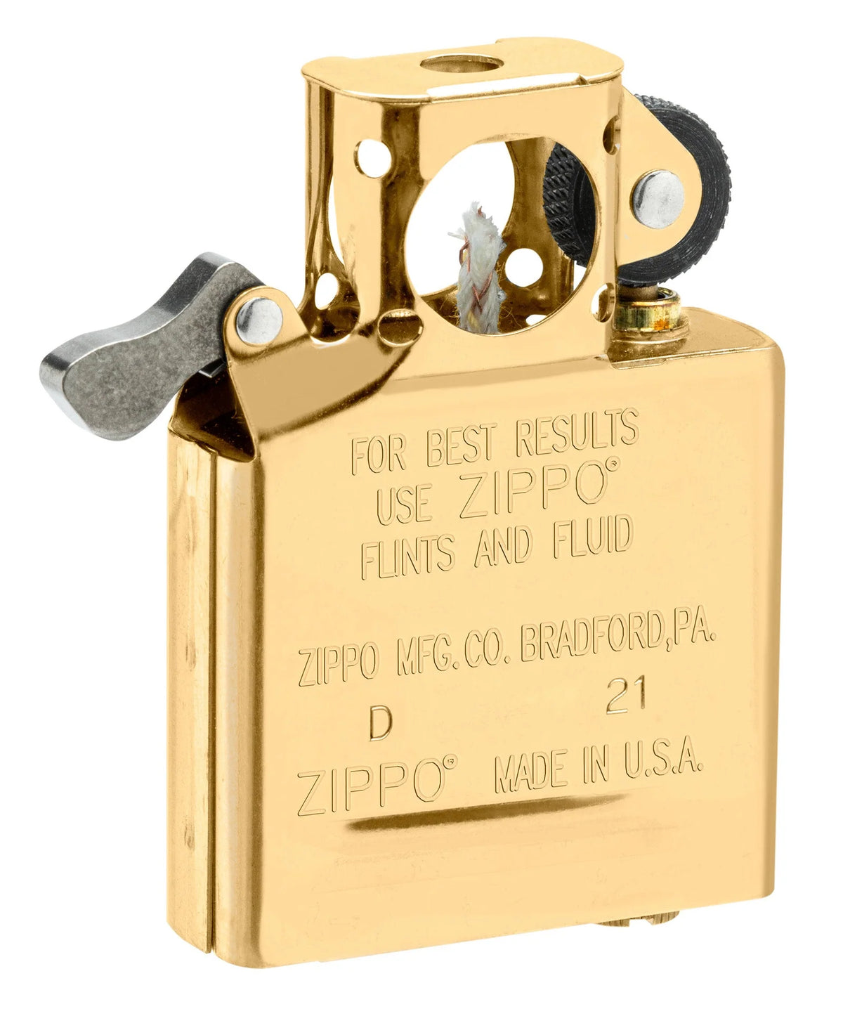 Windproof Pipe Lighter Insert, Gold Flashed