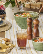 Wood Salt and Pepper Grinder Set with Adjustable Twist Mechanisms and Turned Detailing for Kitchen Tabletop Seasoning