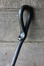 Wood Stove Fire Poker with a 90-Degree Working End and Hand-Forged Hanging Loop for Moving Logs