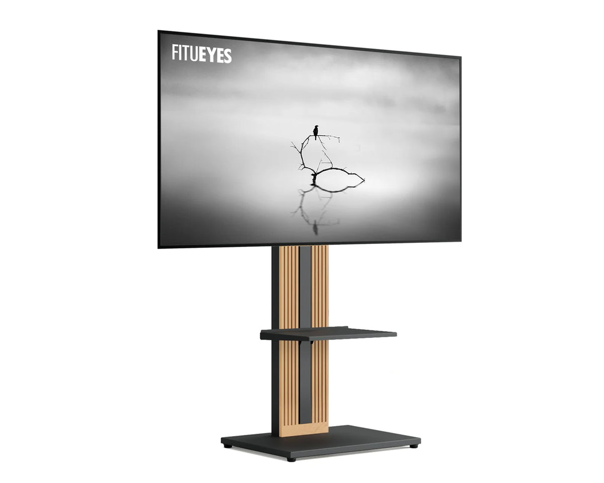 Wood TV Stand, Black-With