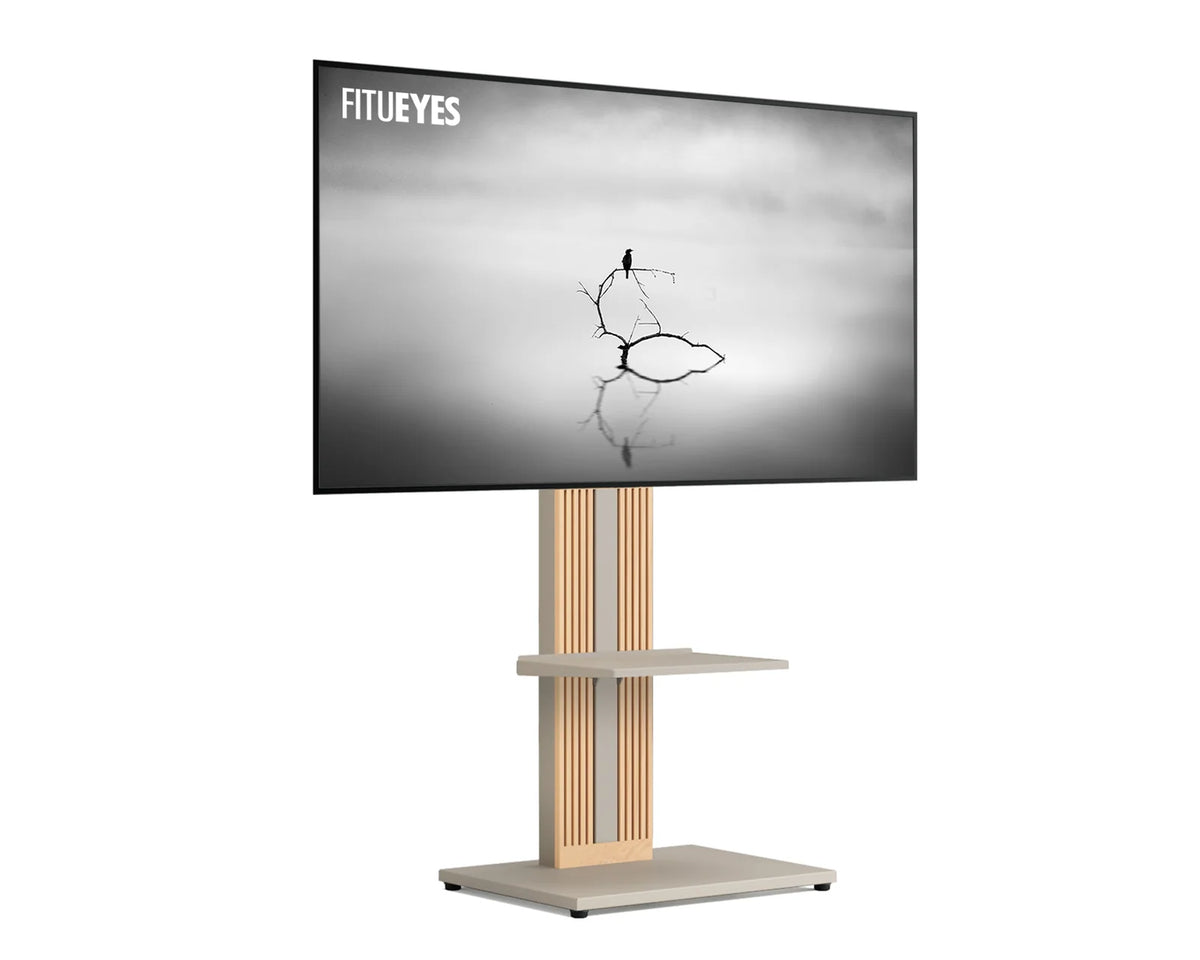 Wood TV Stand, Morandi grey-With