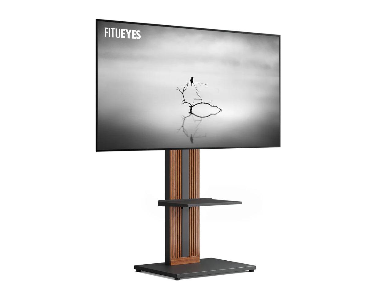 Wood TV Stand, Walnut-With