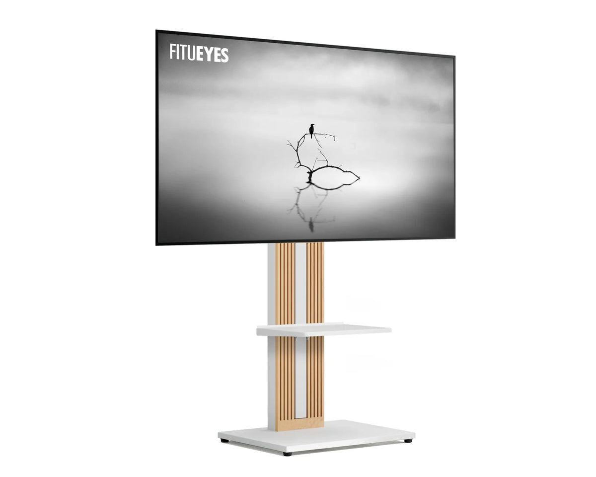 Wood TV Stand, White-With