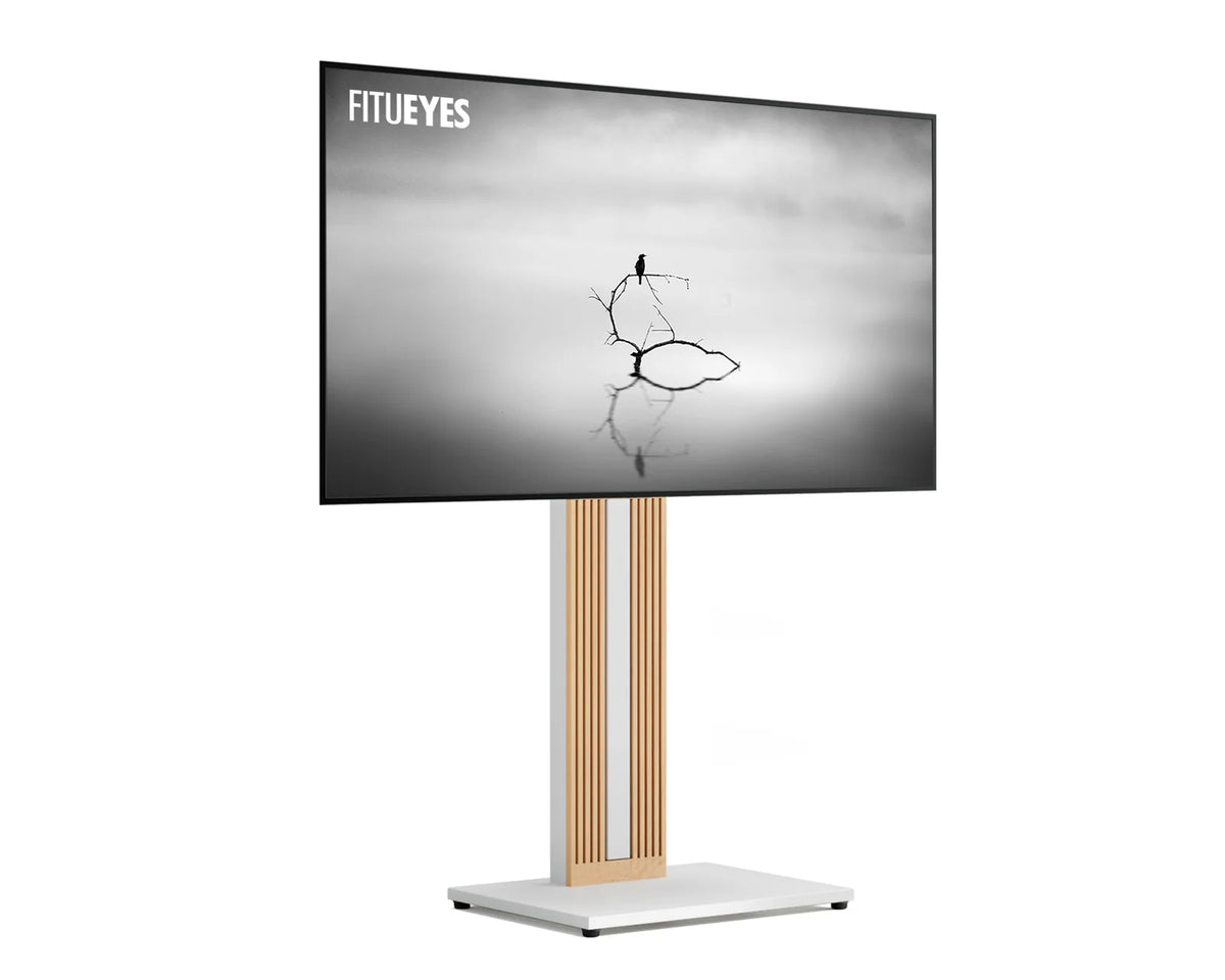 Wood TV Stand, White-Without