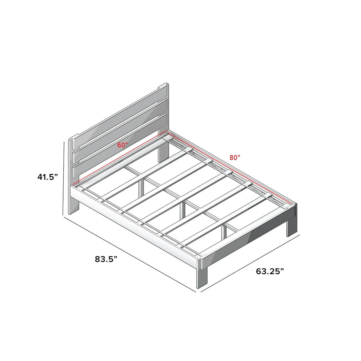 Wooden Bed Frame Queen Size