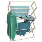 Wooden Clothes Drying Rack with 37 Feet of Drying Space and a Collapsible Frame for Compact Storage