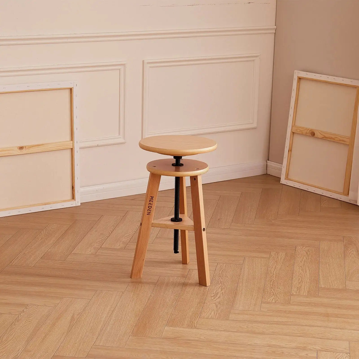 Wooden Drafting Stool in Natural Beech