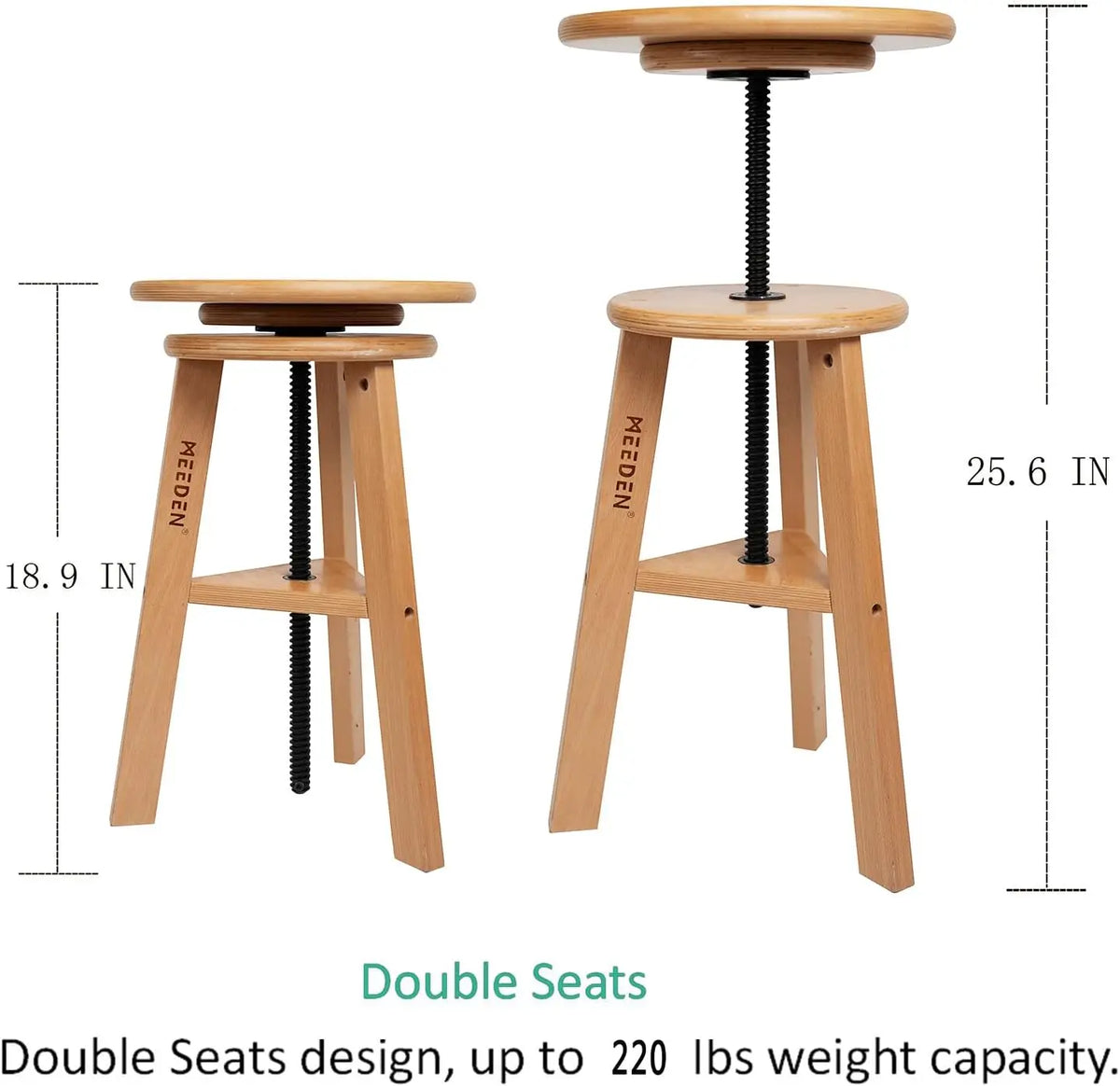 Wooden Drafting Stool in Natural Beech