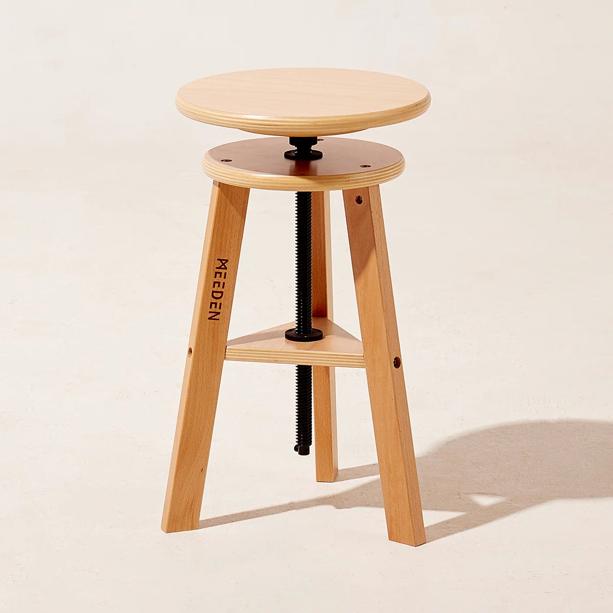 Wooden Drafting Stool in Natural Beech