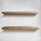 Wooden Floating Shelves for Wall Display, Solid Maple Hardwood, Custom Widths, Depths and Finished or Unfinished