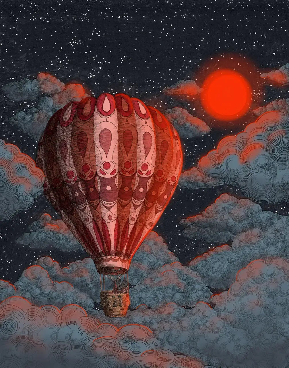 Wooden Jigsaw Puzzle Adventure Awaits Artwork with 242 Pieces, Shaped Edge and Hidden Hot Air Balloons
