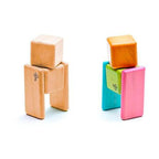 Wooden Magnetic Blocks in a Pocket Pouch, 8 Multi-Hued Pieces