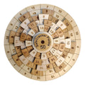 Wooden Math Puzzle in Cherry and Maple Hardwood, Featuring Five Rotating Rings and a Single Solution