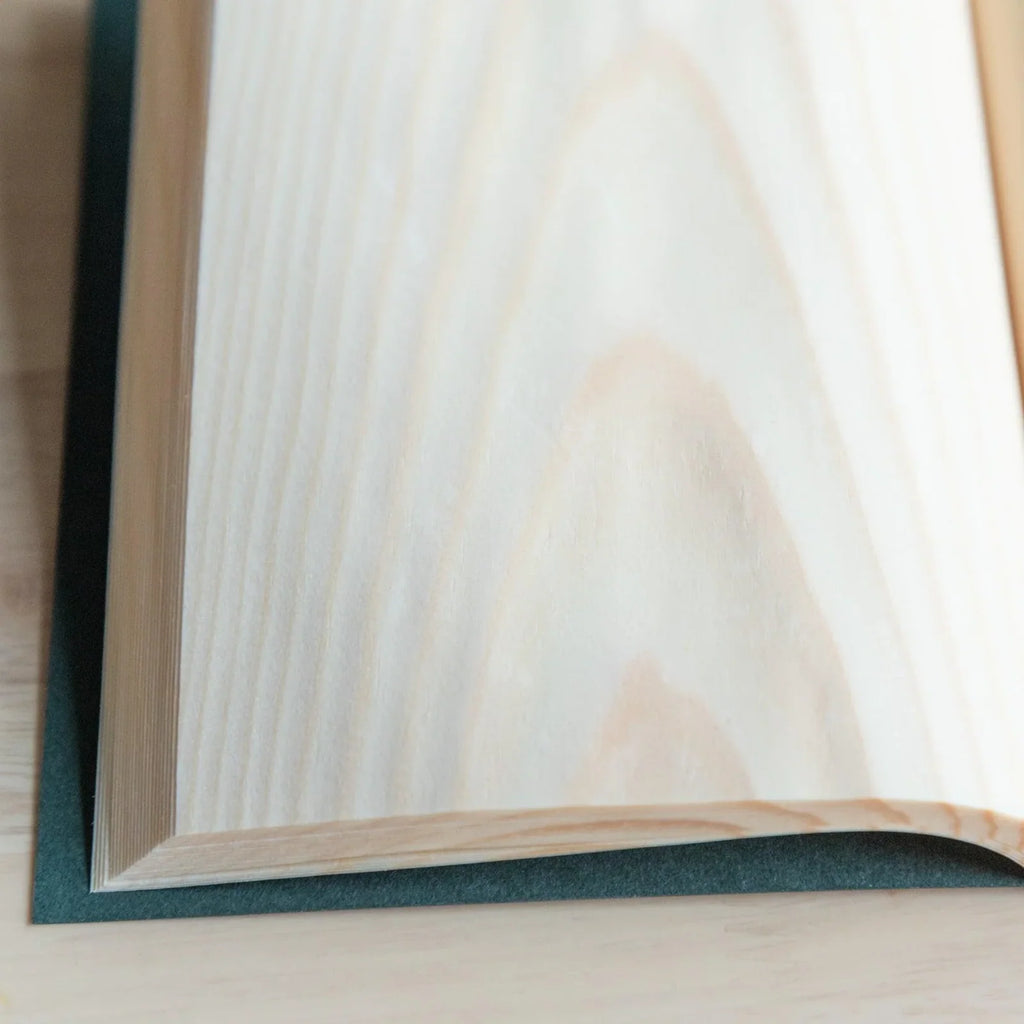 Wooden Page Notebook in A6 Size with 100 Blank Japanese Red Pine Pages for Writing and Pencil Sketching