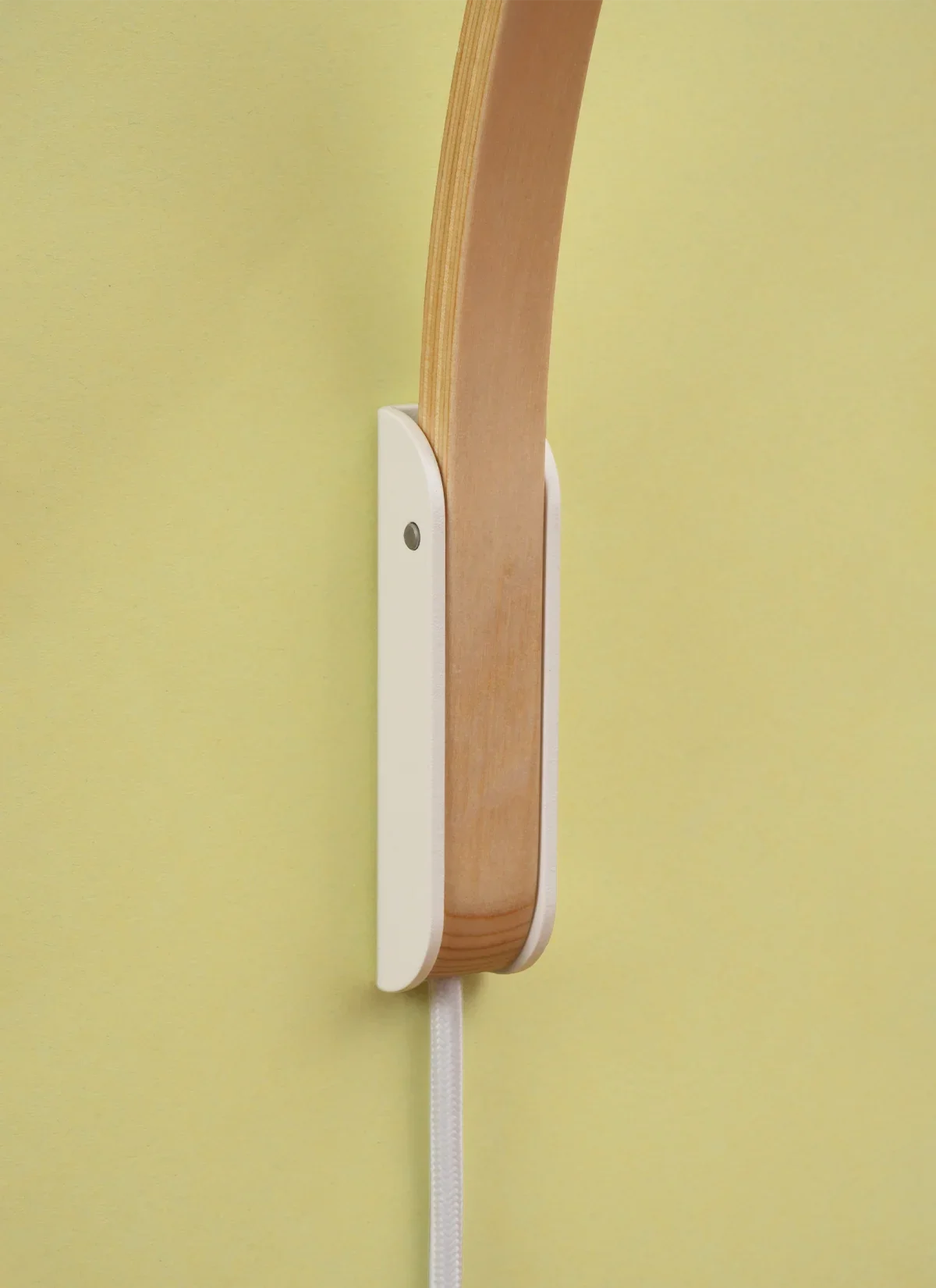 Wooden Pendant Light Wall Mount with a 15-Inch Solid Wood Arch for Reading Nooks and Bedside Lighting