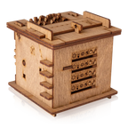 Wooden Puzzle Box Inspired by Schrödinger’s Cat