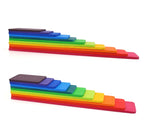 Wooden Rectangular Building Boards in Primary Colors, an 11-Piece