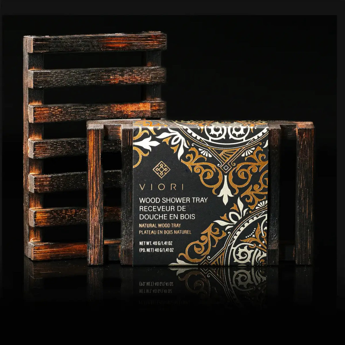 Wooden Shampoo Bar Holder for Shower Storage with Water-Resistant Finish and Stackable Drainage Design