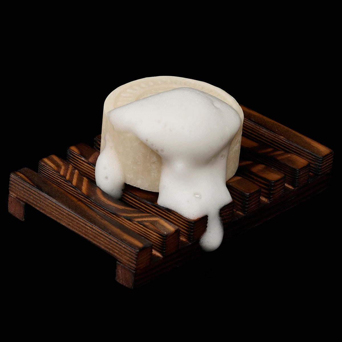 Wooden Shampoo Bar Holder for Shower Storage with Water-Resistant Finish and Stackable Drainage Design