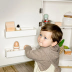 Wooden Toy Kitchen Refrigerator Cabinet with Magnetic Door Spots and Practical Storage for Kids’ Pretend Play