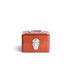 Wooden Utility Box with Metal Handle for Office Supplies, Sewing Notions, Receipts, and Portable Desk Organization