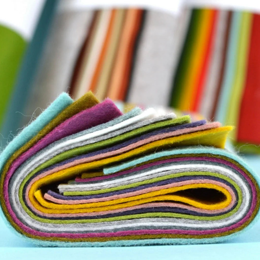 Wool-Mix Felt for Crafting in 50 x 90cm Pieces, Made from 30% Wool and 70% Viscose for Larger Projects