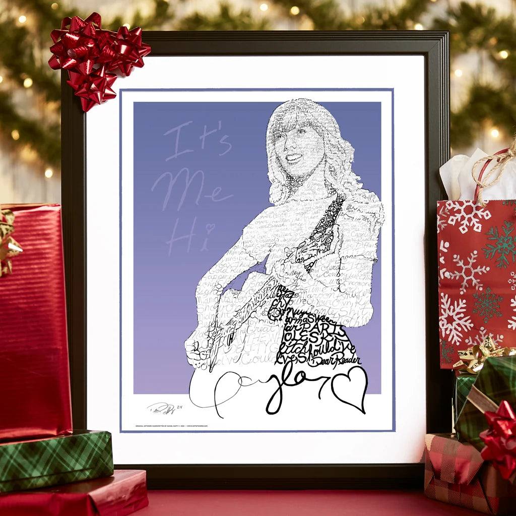 Word Art Print Celebrating Taylor Swift's First 10 Studio Albums Through 164 Handwritten Song Titles