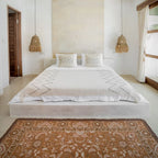 Woven Cotton Picnic Rug in Earthy Bohemian Florals, Extra Large