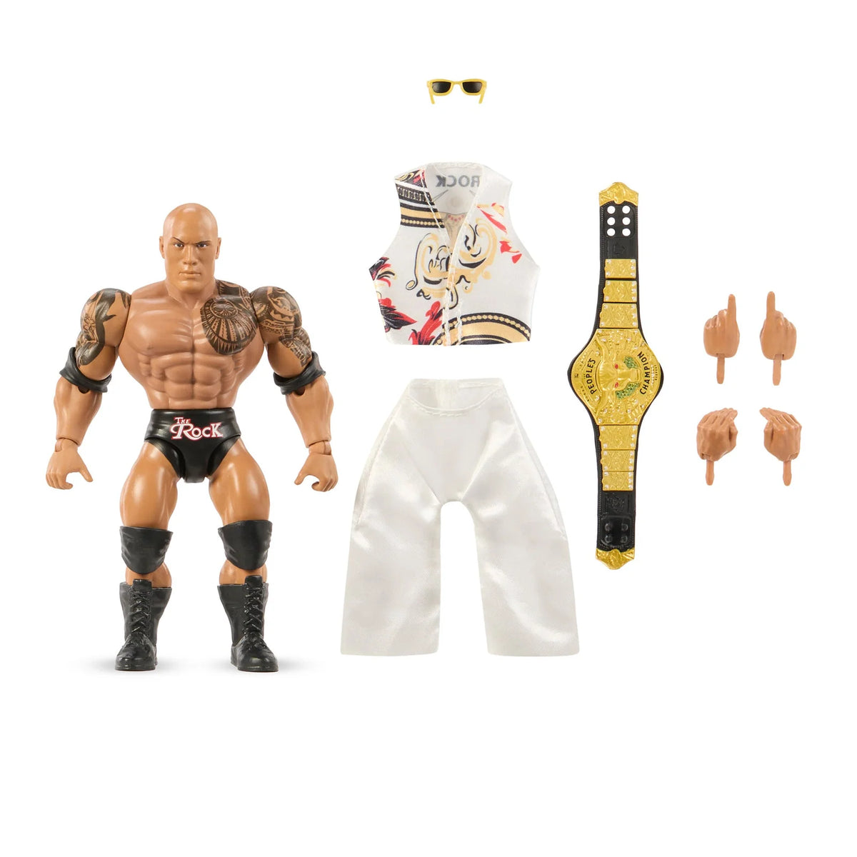 Wrestling Action Figure 2-Pack Featuring Rocky Maivia and The Rock in Retro Then and Now Designs