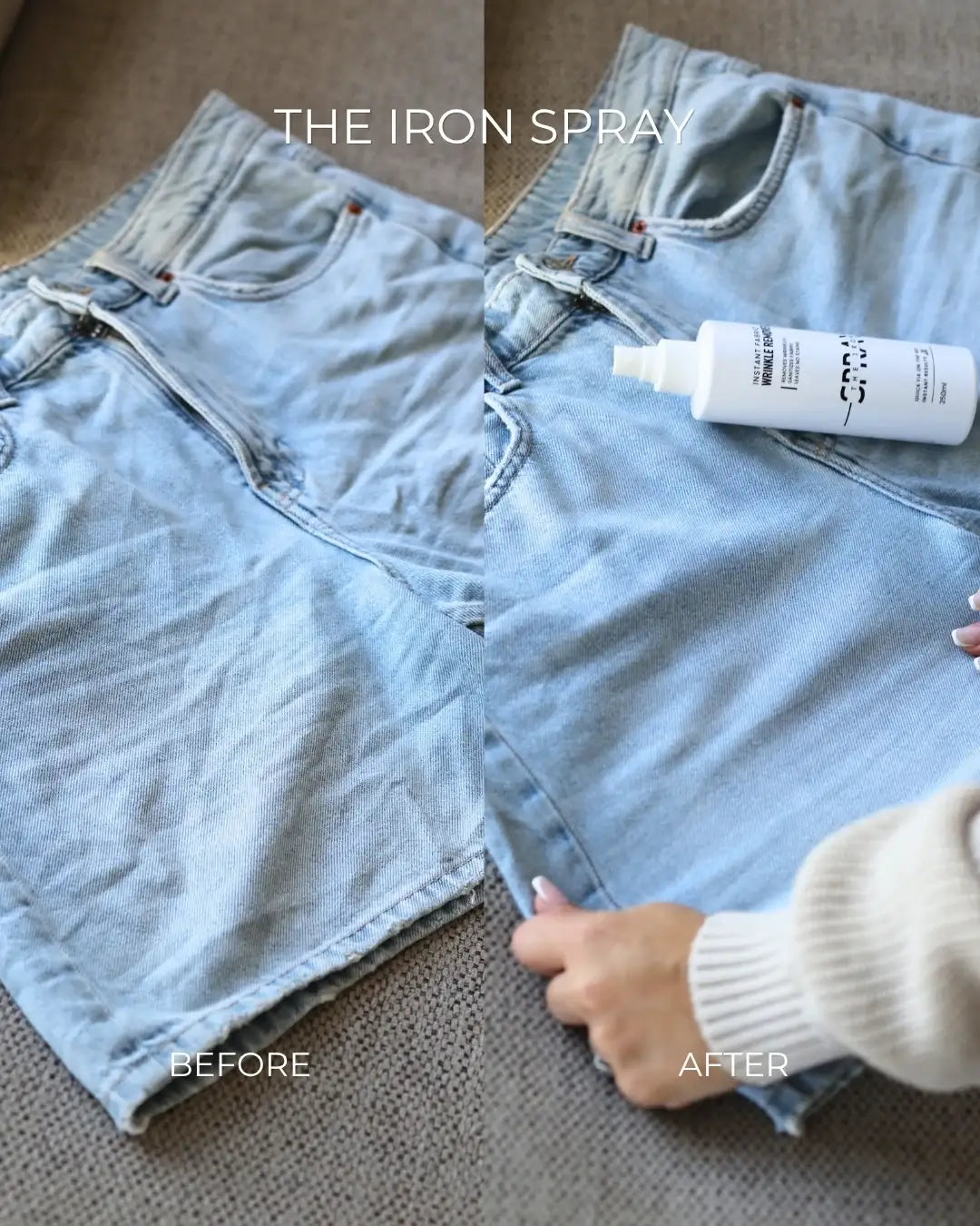 Wrinkle Remover Spray for Most Fabrics, Made for Quick Outfit Touch-Ups on Busy Mornings and Travel Days