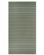 XL Bath Towel Set in Hedge Green, 2 Bath Towels and 2 Hand Towels with Fringe Edges · Hedge Green color